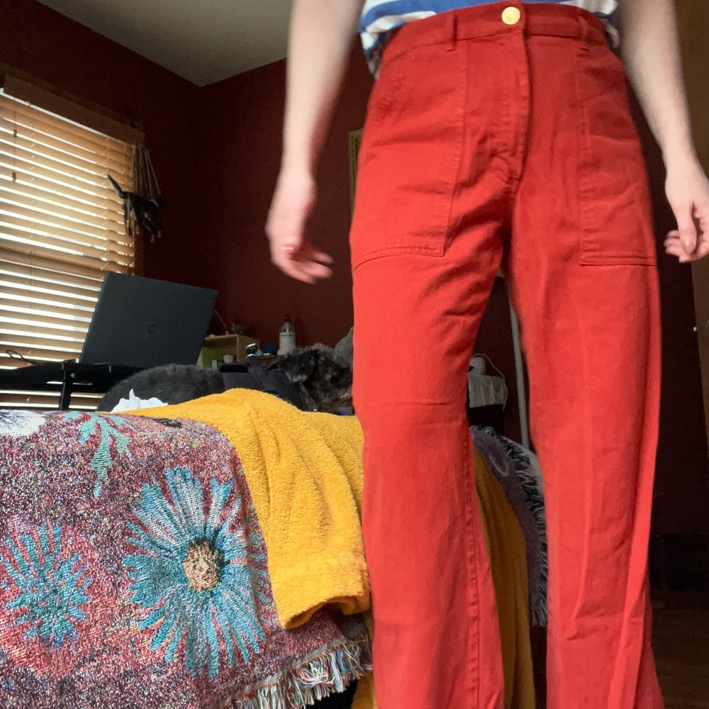 Big Bud Press rust Red Straight Leg Pants